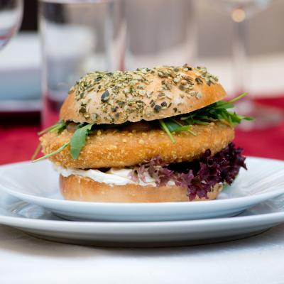 A schnitzel bagel - Restaurant Lubella in Vienna, Führichgasse 1